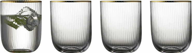 Lyngby Glas Tumbler Palermo Gold 35cl 4stk