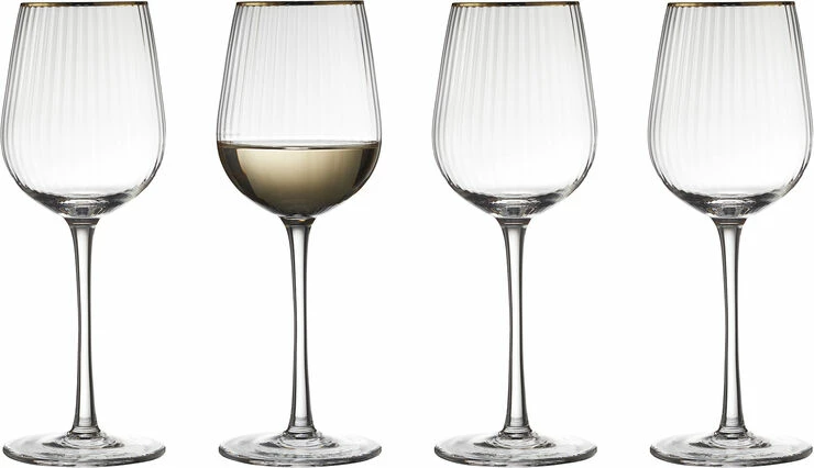 Lyngby Glas Hvidvinsglas Palermo Gold 30 Cl 4 Stk. 1 Lyngby Glas Hvidvinsglas Palermo Gold 30 Cl 4 Stk.