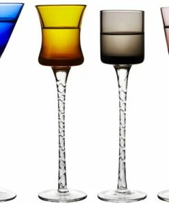 Lyngby Glas Snapseglas London 18 Cm 6 Stk. Assorterede